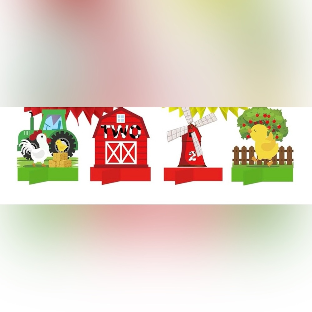 Farm Theme 2nd Birthday  Center Pieces